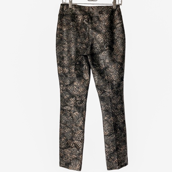 Joseph Ribkoff Pant Leggings Black Copper Paisley Reptile Print Size 6 - Picture 3 of 6